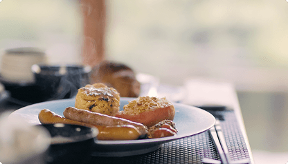 Breakfast Overlooking a Scenic Landscape